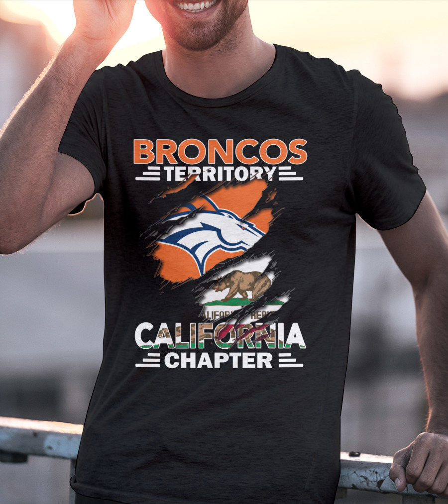 Broncos Territory California Chapter With Logo And Bear Flag Elements T-Shirt
