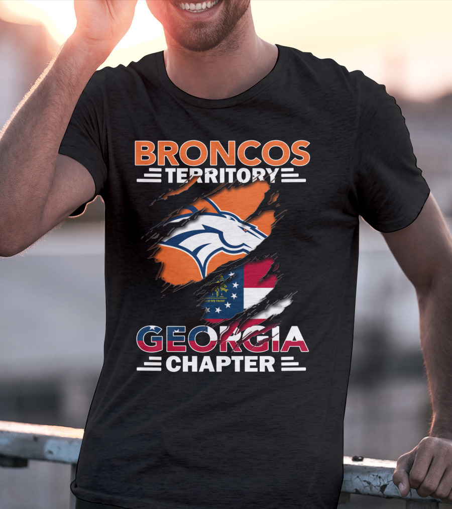 Broncos Territory Georgia Chapter Logo With State Flag And Horse Emblem T-Shirt