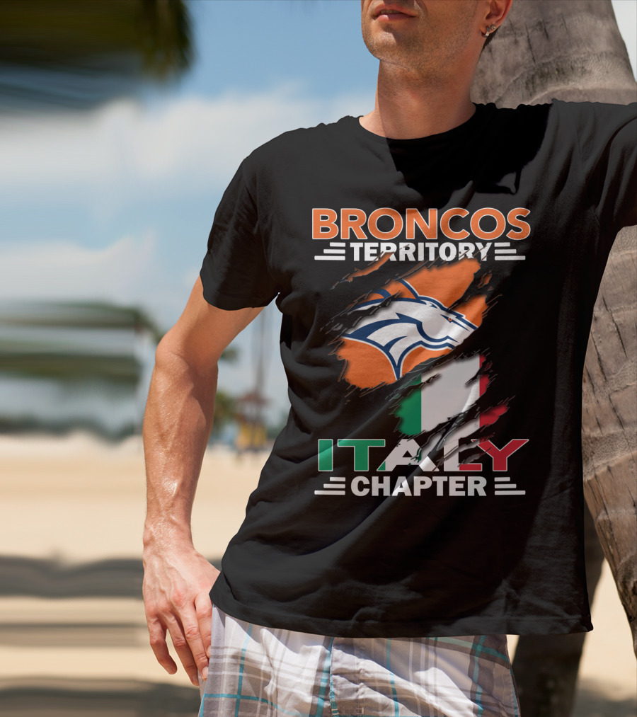 Broncos Territory Italy Chapter Italy Flag Denver T-Shirt