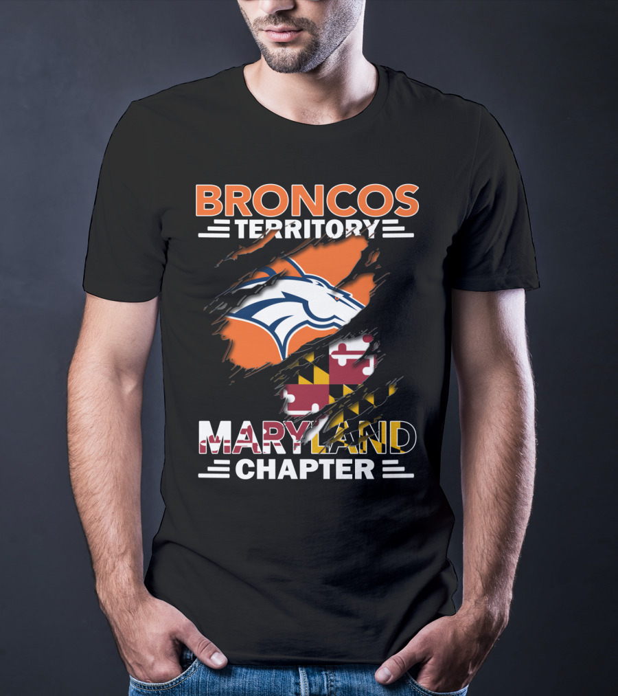 Broncos Territory Maryland Chapter Denver Football Fan Club State Pride T-Shirt