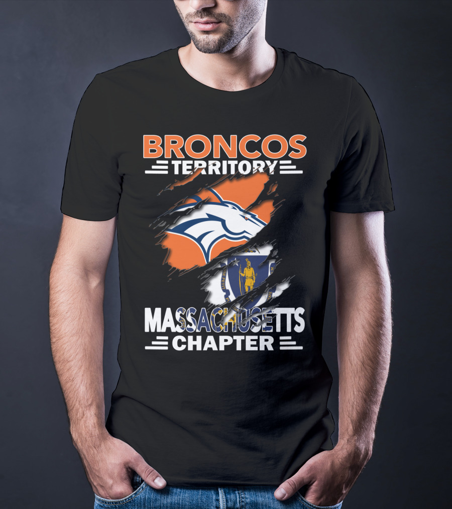 Broncos Territory Massachusetts Chapter Logo And State Flag T-Shirt