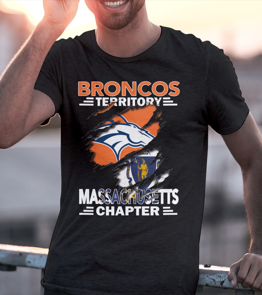 Broncos Territory Massachusetts Chapter Logo And State Flag T-Shirt