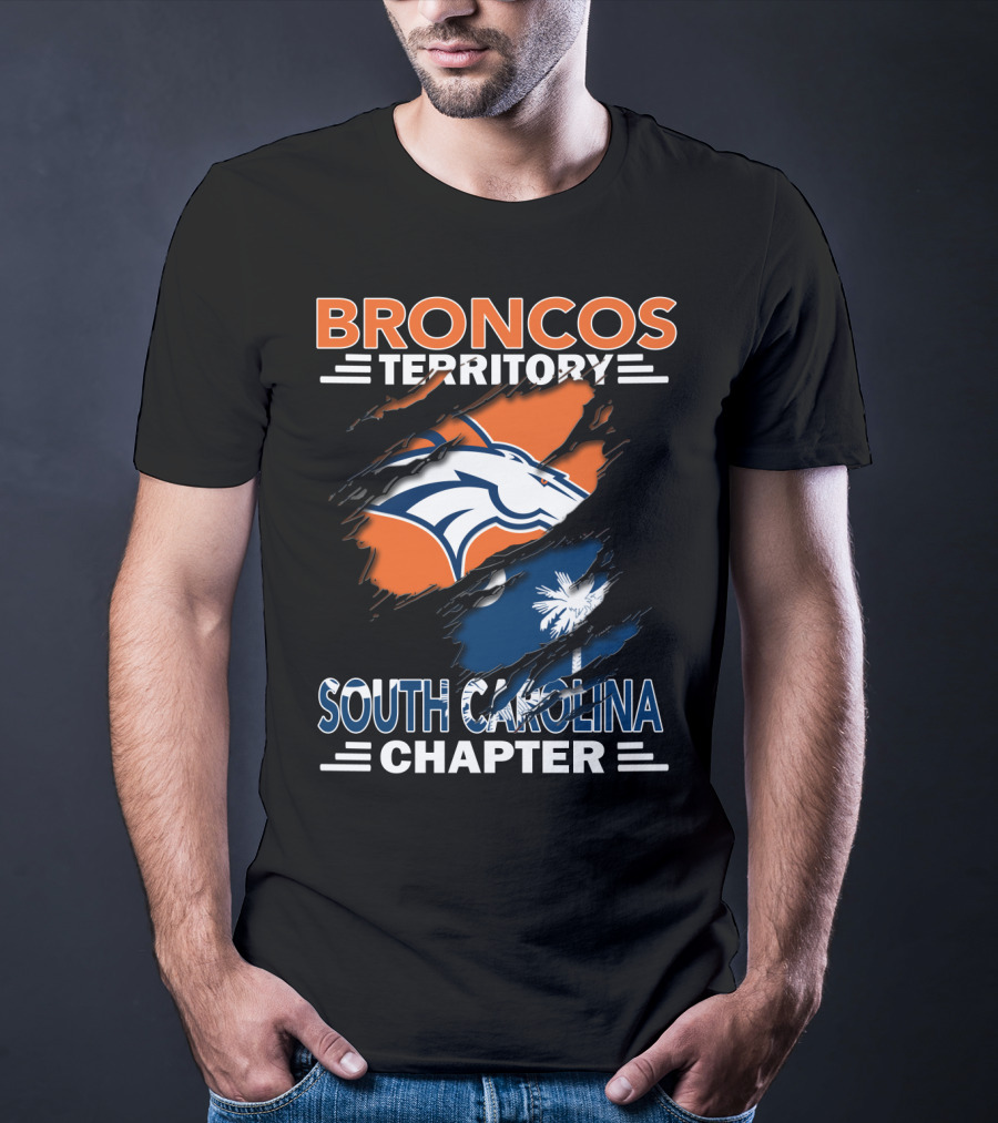 Broncos Territory South Carolina Chapter Logo With Palmetto And Crescent Moon T-Shirt
