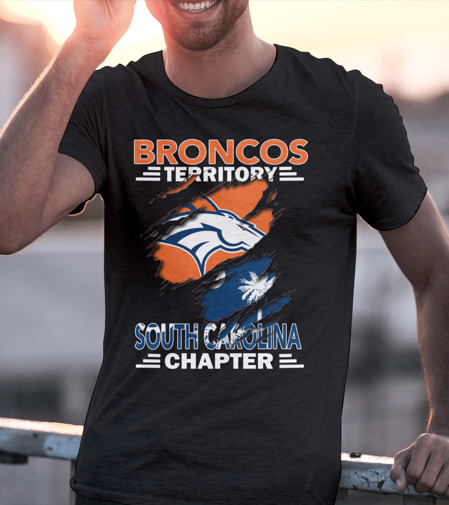 Broncos Territory South Carolina Chapter Logo With Palmetto And Crescent Moon T-Shirt