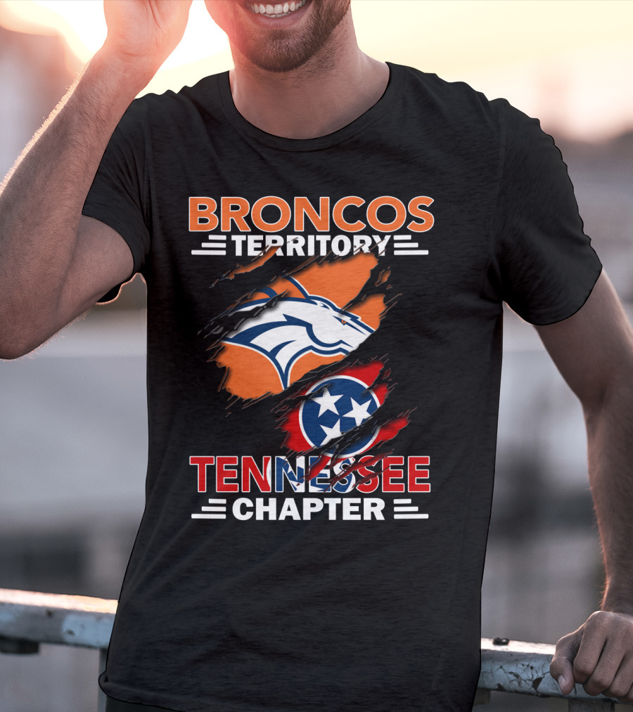 Broncos Territory Tennessee Chapter Denver Broncos Tennessee Flag T-Shirt