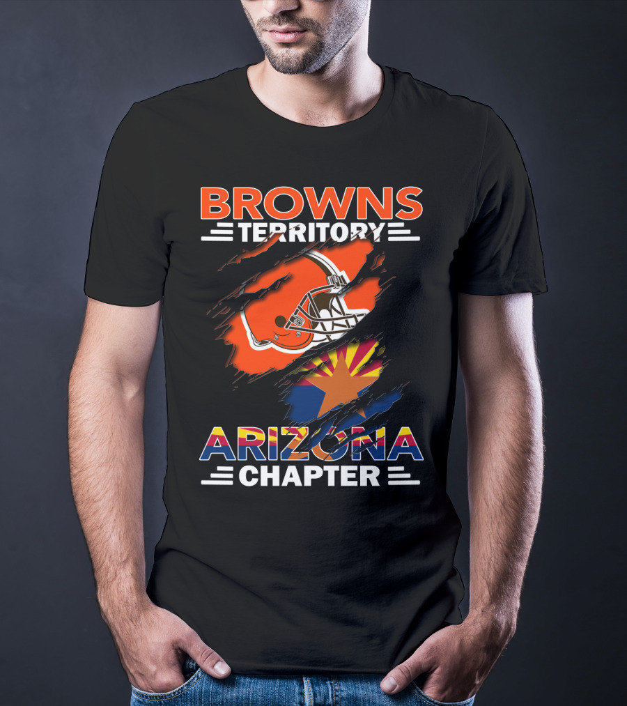 Browns Territory Arizona Chapter Football Helmet Arizona State Flag T-Shirt