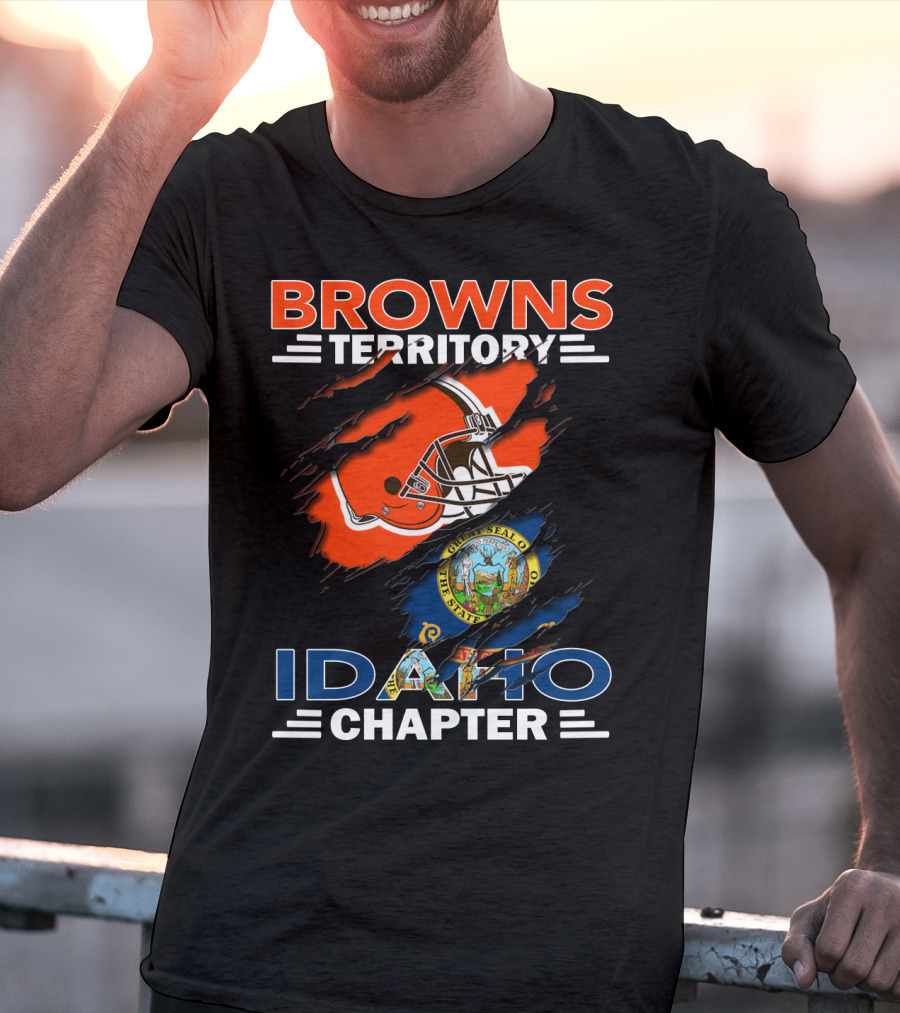 Browns Territory Idaho Chapter State Seal Football Helmet T-Shirt