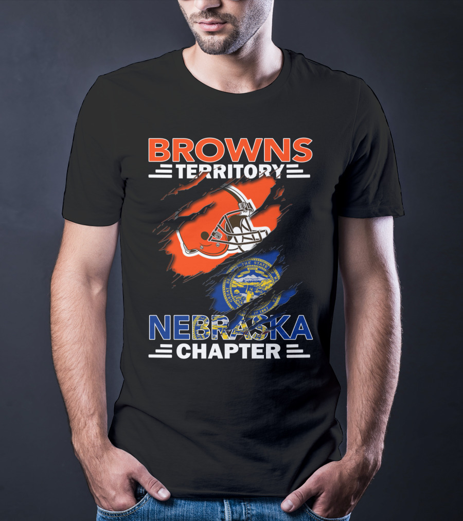 Browns Territory Nebraska Chapter Football Helmet Seal T-Shirt