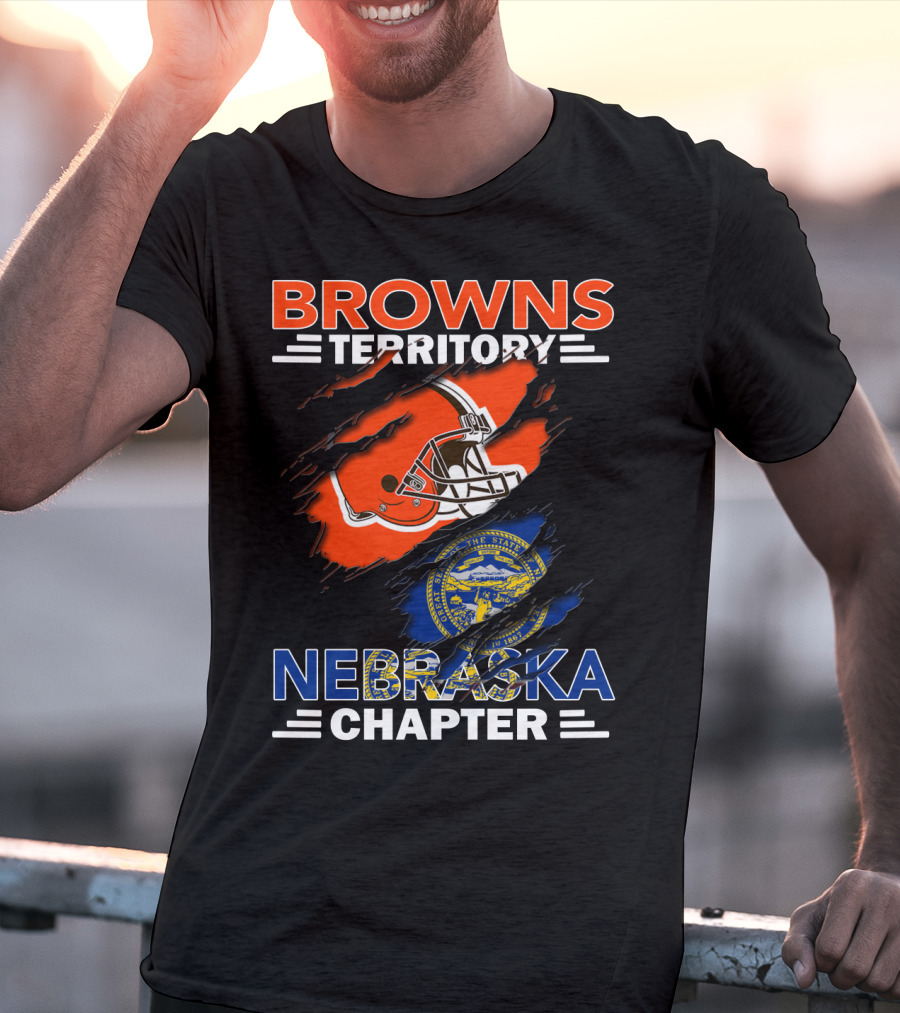 Browns Territory Nebraska Chapter Football Helmet Seal T-Shirt