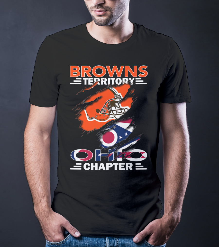 Browns Territory Ohio Chapter Helmet Flag T-Shirt
