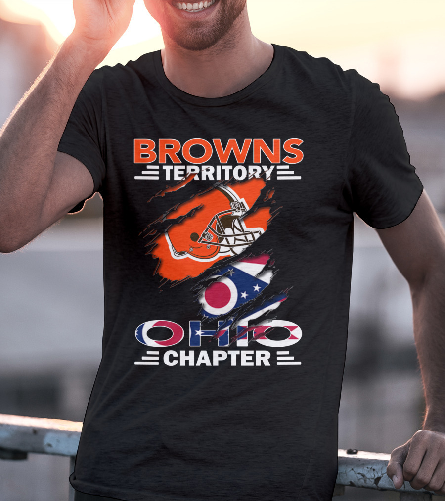 Browns Territory Ohio Chapter Helmet Flag T-Shirt