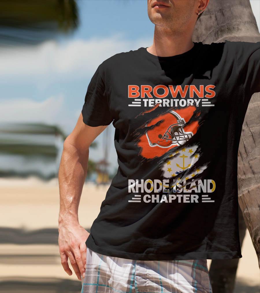 Browns Territory Rhode Island Chapter Football Helmet Anchor T-Shirt