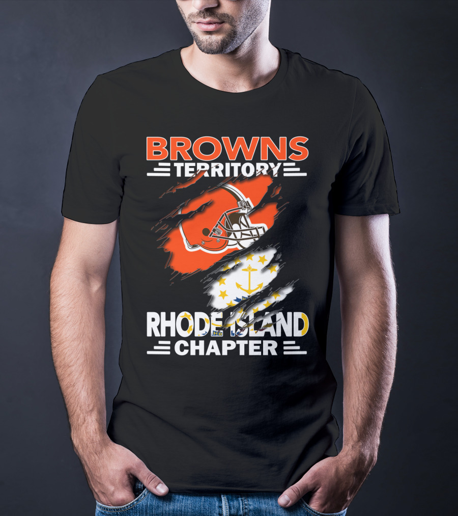 Browns Territory Rhode Island Chapter Football Helmet Anchor T-Shirt