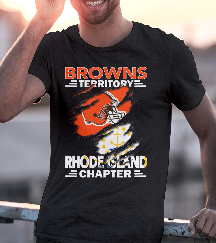 Browns Territory Rhode Island Chapter Football Helmet Anchor T-Shirt