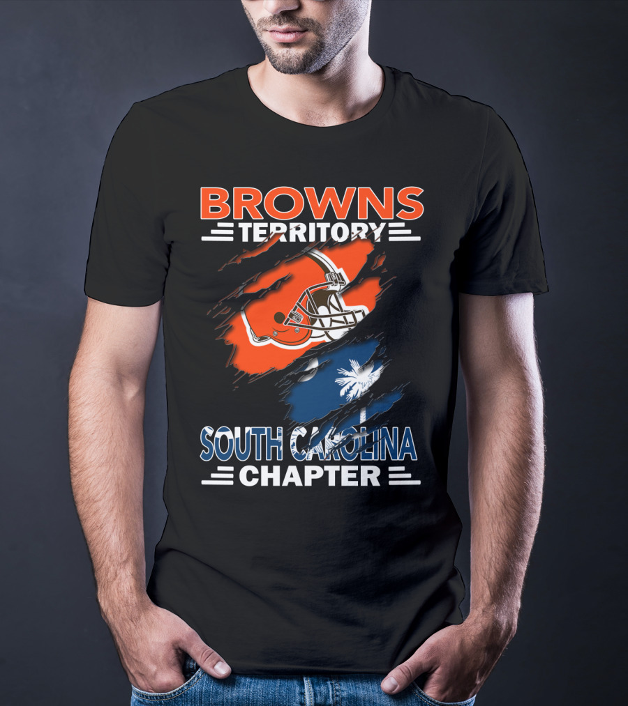 Browns Territory South Carolina Chapter Football Helmet Palmetto Tree T-Shirt