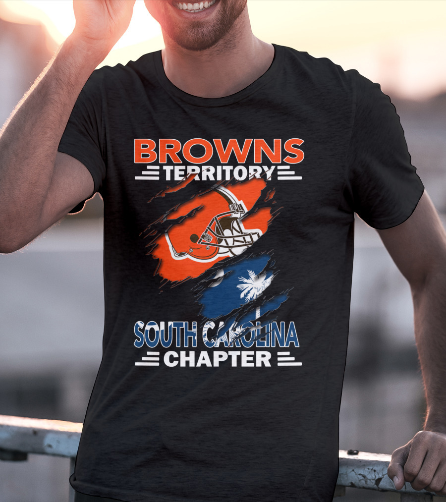 Browns Territory South Carolina Chapter Football Helmet Palmetto Tree T-Shirt