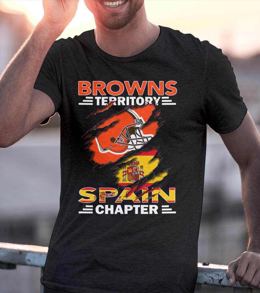 Browns Territory Spain Chapter Helmet Flag T-Shirt