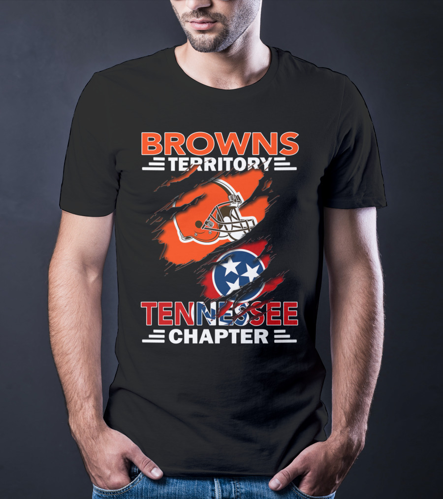 Browns Territory Tennessee Chapter Helmet Stars And Flag T-Shirt