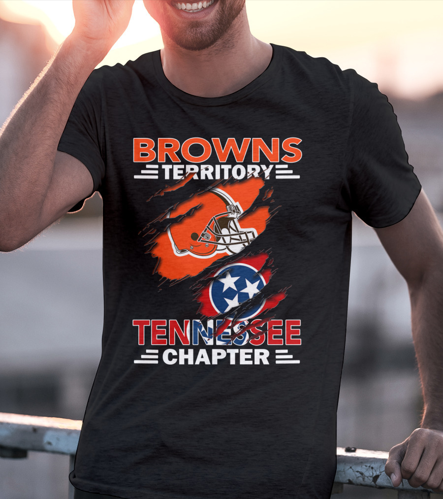Browns Territory Tennessee Chapter Helmet Stars And Flag T-Shirt