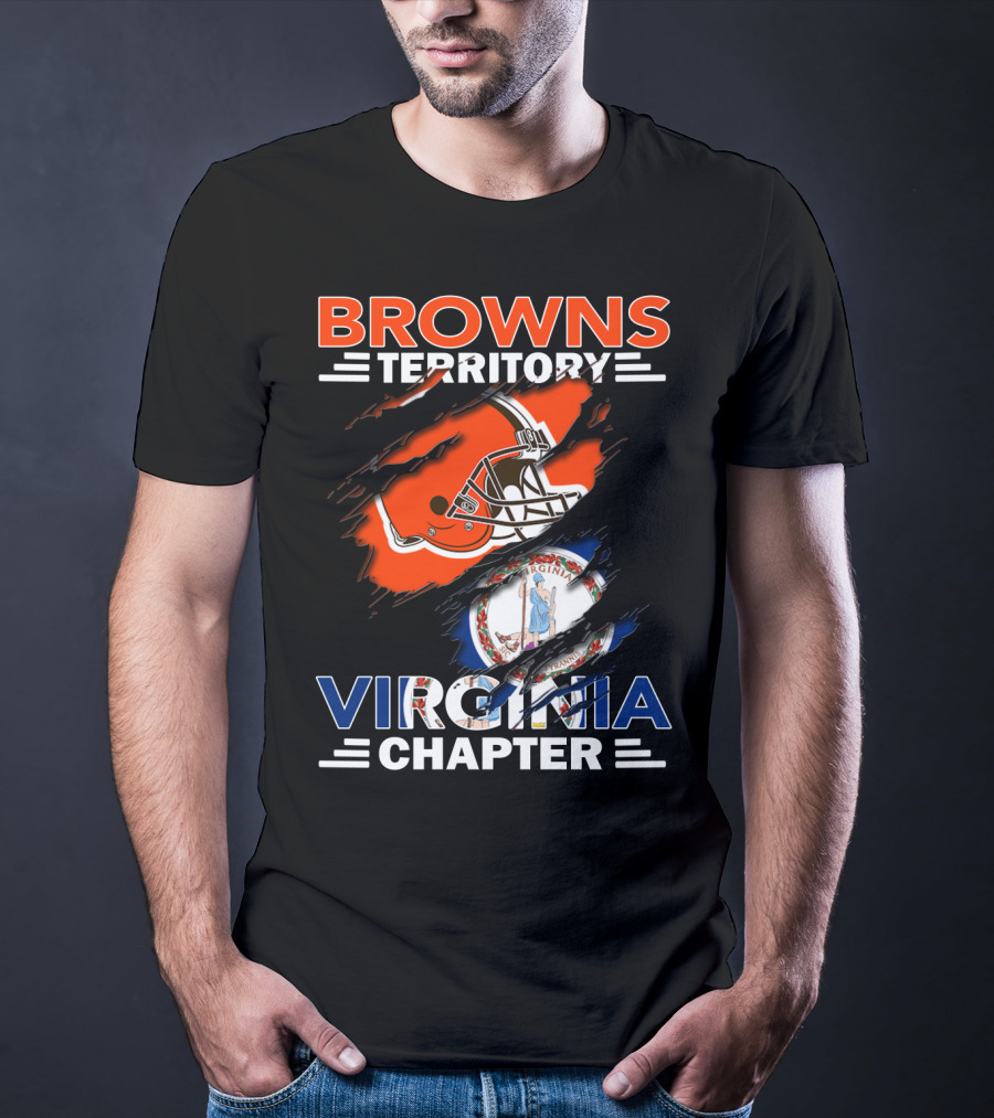Browns Territory Virginia Chapter Helmet Virginia State Flag Fusion T-Shirt