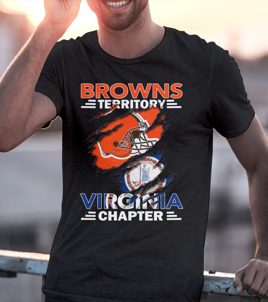 Browns Territory Virginia Chapter Helmet Virginia State Flag Fusion T-Shirt