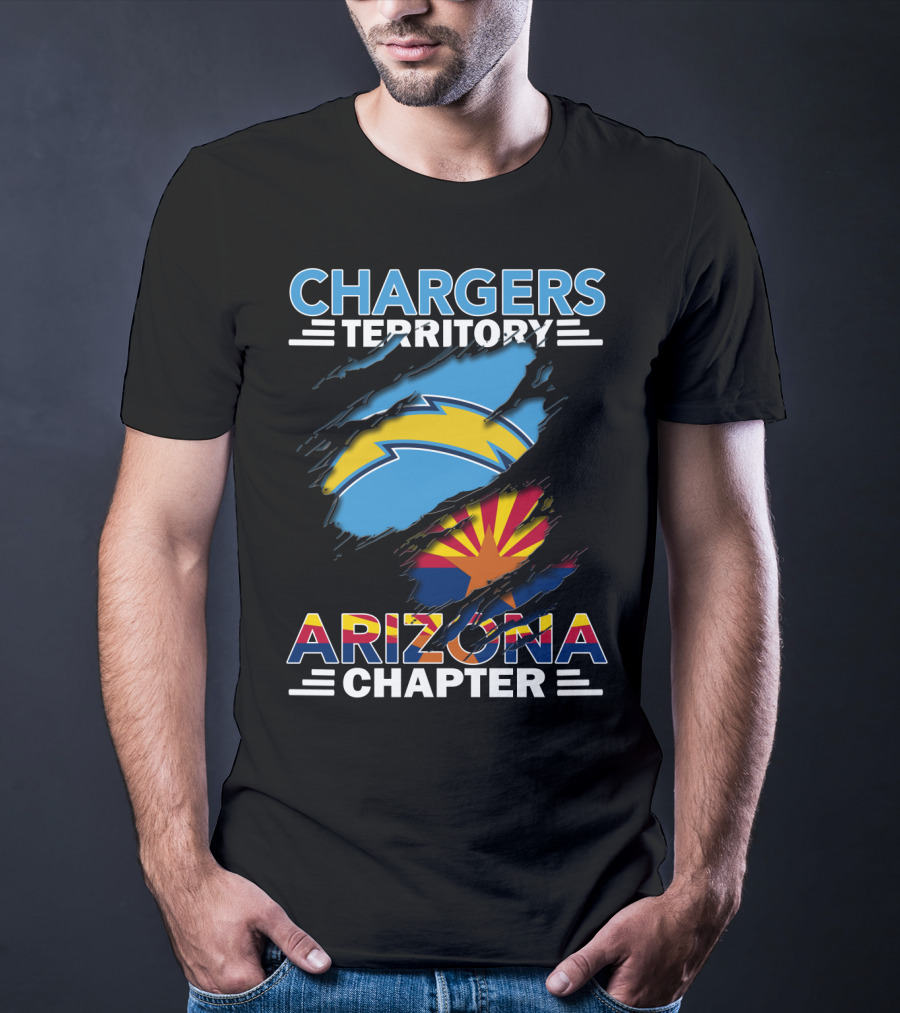 Chargers Territory Arizona Chapter Lightning Bolt And State Flag Elements T-Shirt