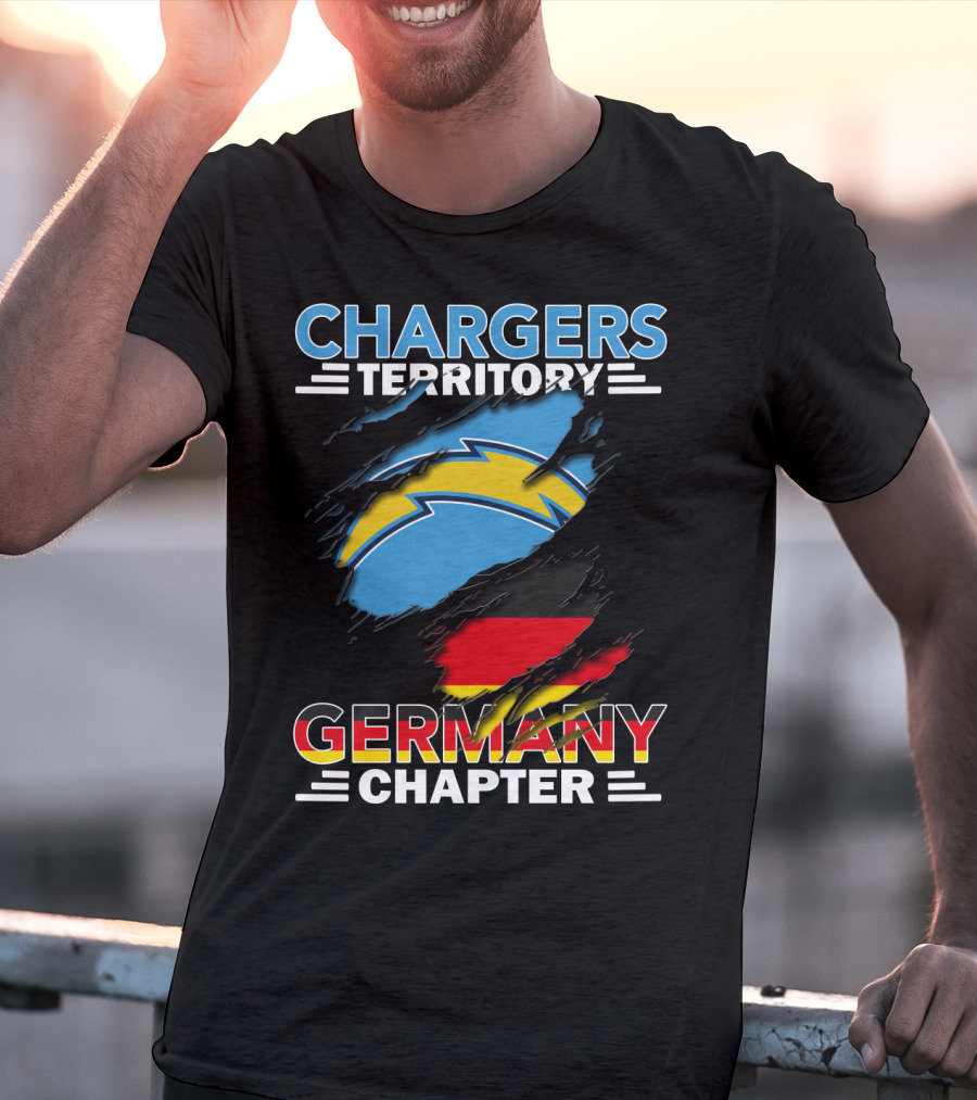 Chargers Territory Germany Chapter Germany Flag And Bolt T-Shirt