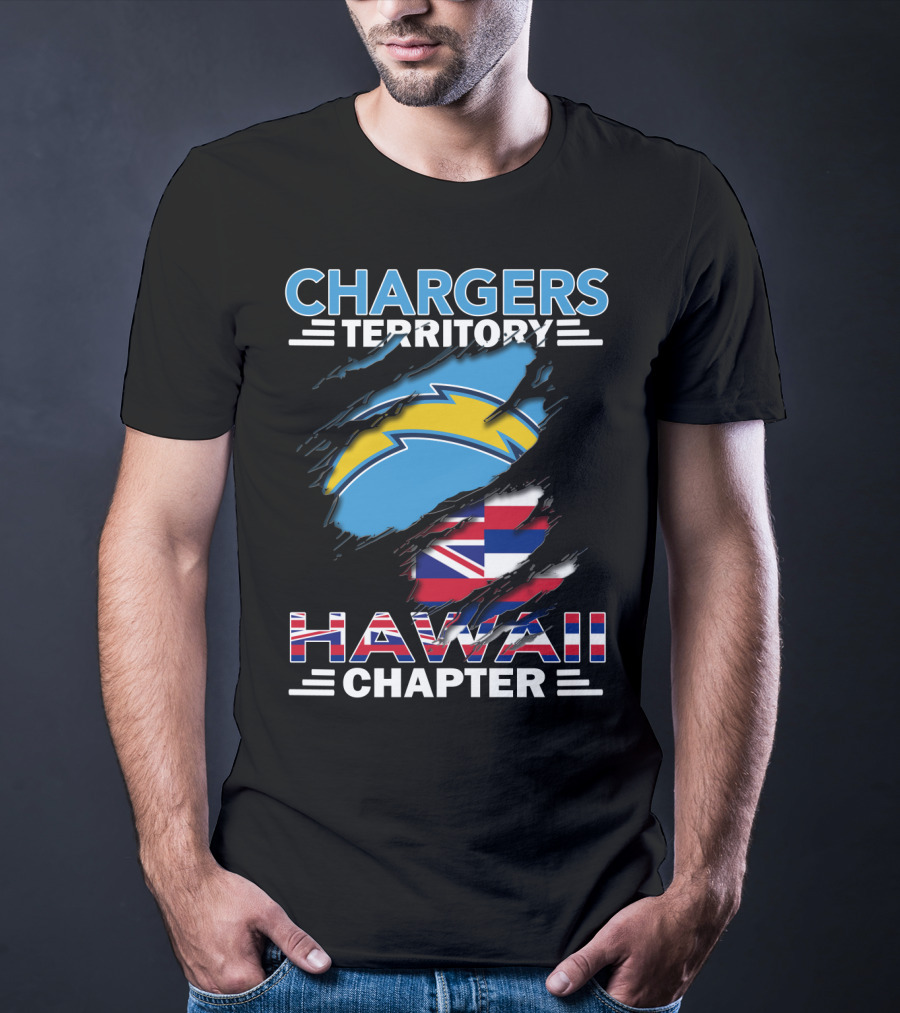 Chargers Territory Hawaii Chapter NFL Team Fan Union Jack Flag T-Shirt