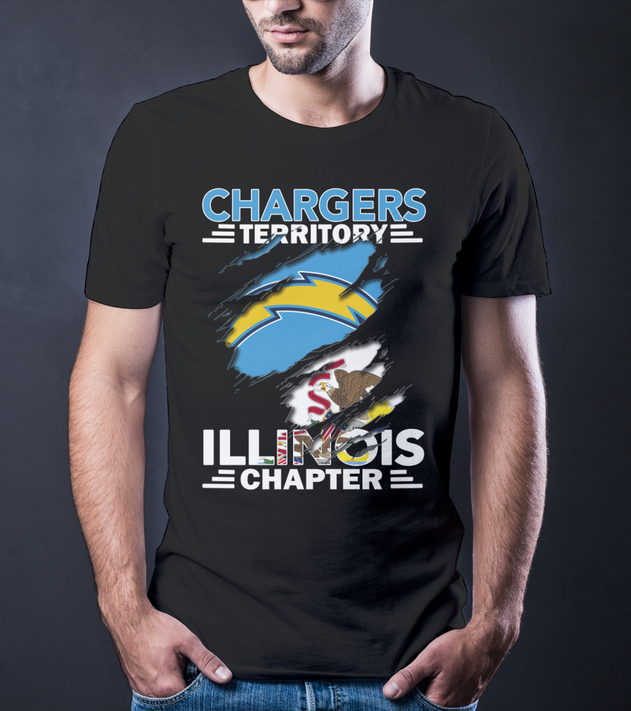 Chargers Territory Illinois Chapter State Flag Bolt T-Shirt