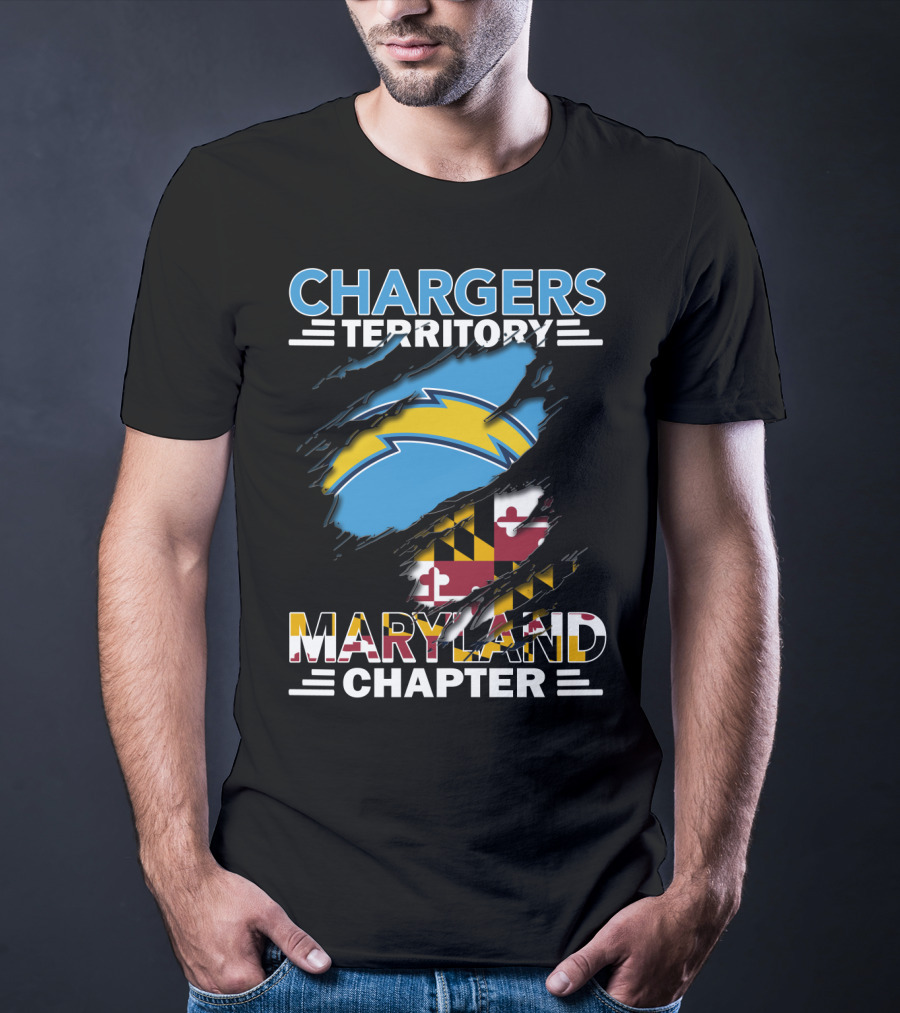 Chargers Territory Maryland Chapter With Maryland Flag And Chargers T-Shirt