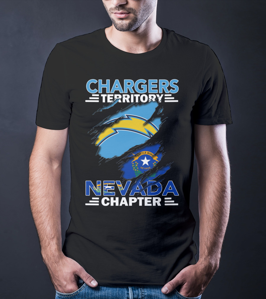 Chargers Territory Nevada Chapter Battle Born Flag Emblem T-Shirt