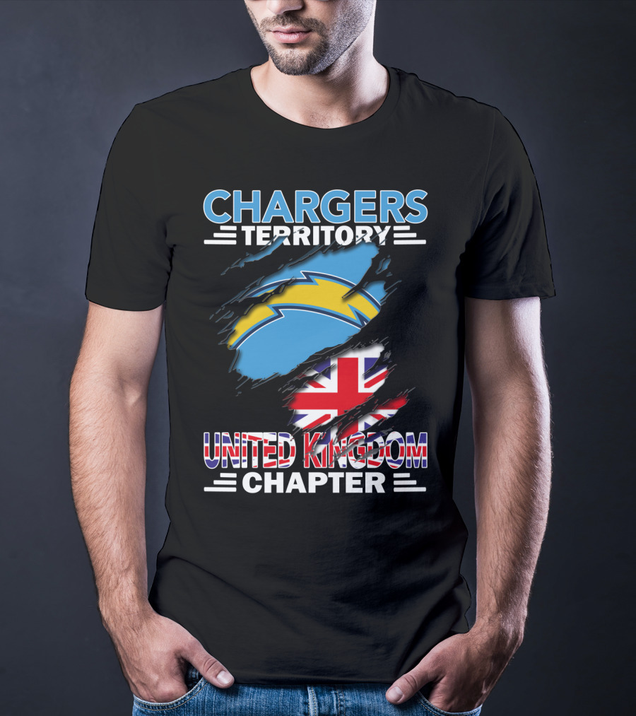 Chargers Territory United Kingdom Chapter Union Flag And Bolt T-Shirt