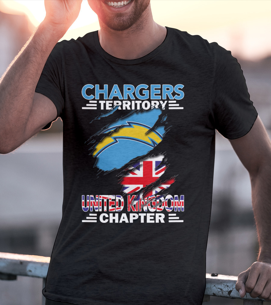 Chargers Territory United Kingdom Chapter Union Flag And Bolt T-Shirt