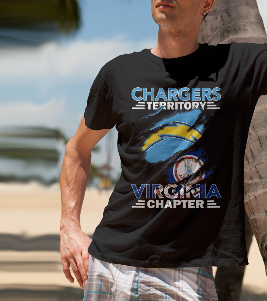 Chargers Territory Virginia Chapter With Logo And State Emblem T-Shirt
