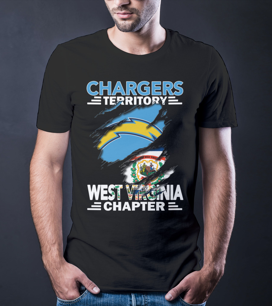 Chargers Territory West Virginia Chapter Torn Flag T-Shirt