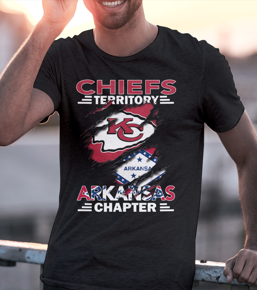 Chiefs Territory Arkansas Chapter Kansas City Chiefs Arkansas Flag T-Shirt