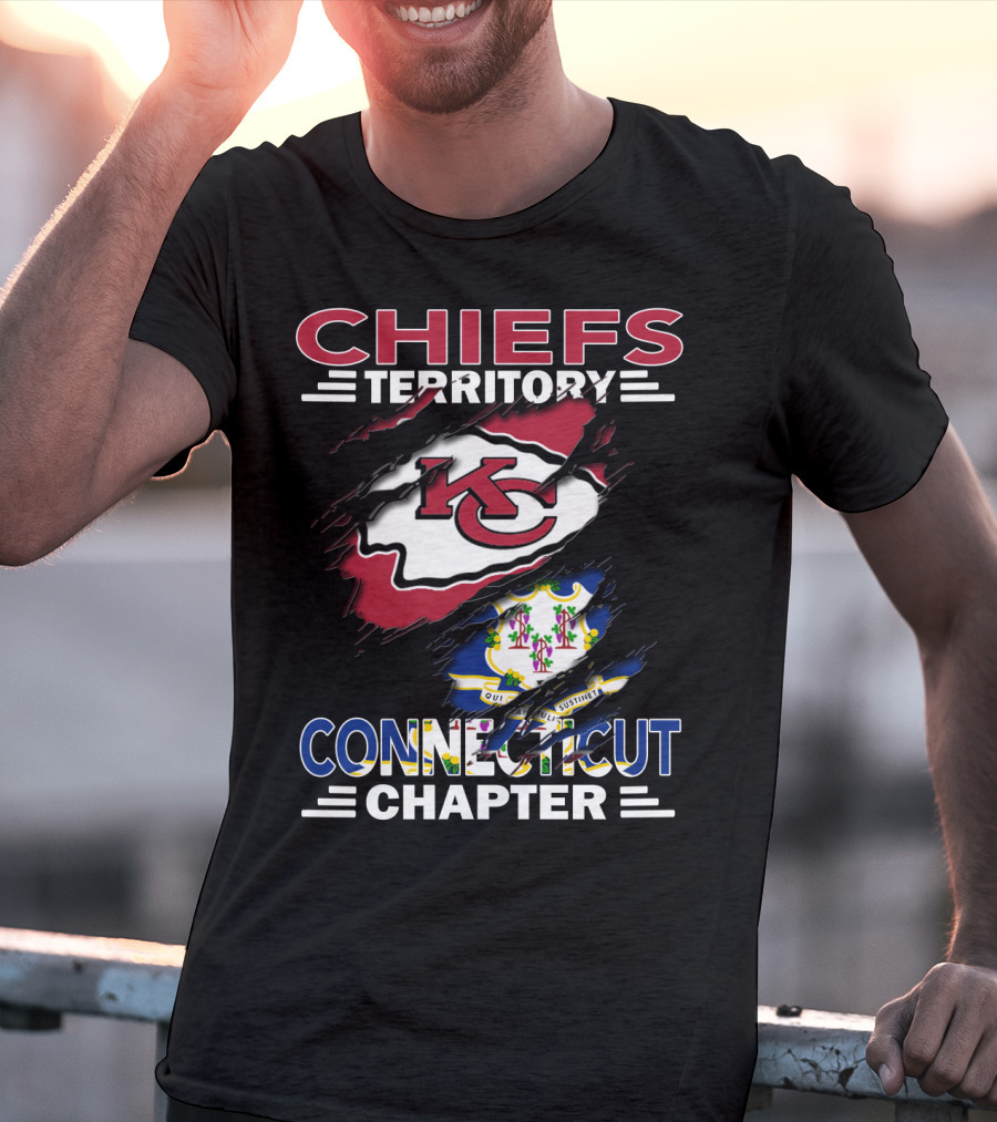 Chiefs Territory Connecticut Chapter KC Chiefs Logo And Connecticut State Seal T-Shirt