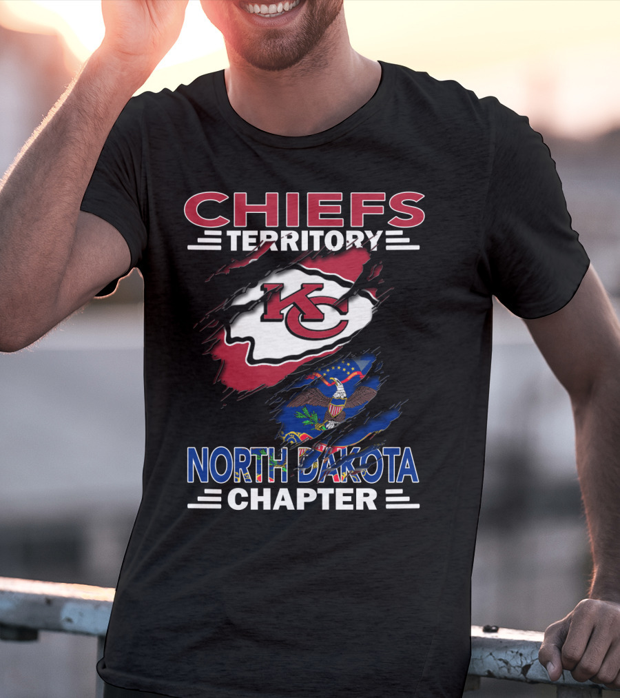 Chiefs Territory North Dakota Chapter KC Logo State Flag T-Shirt
