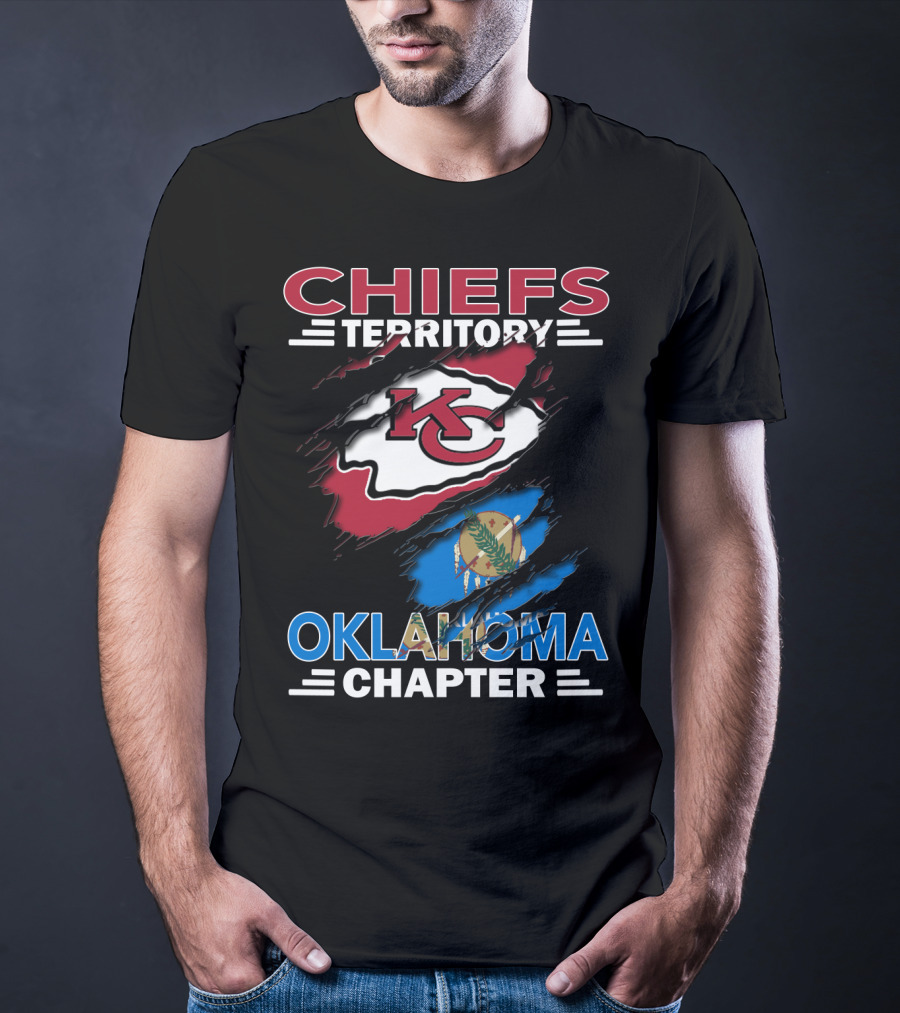 Chiefs Territory Oklahoma Chapter KC Logo And State Flag Combo T-Shirt