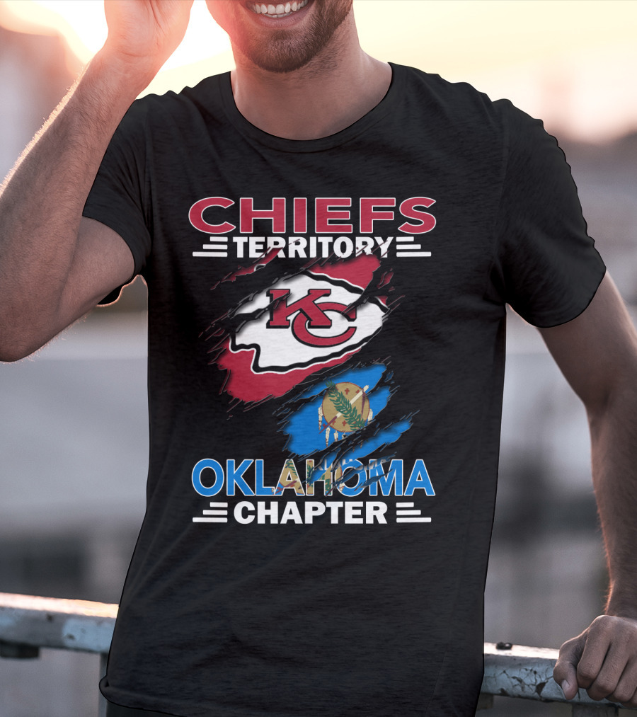 Chiefs Territory Oklahoma Chapter KC Logo And State Flag Combo T-Shirt