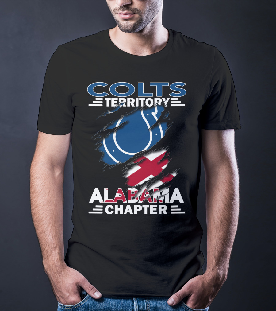 Colts Territory Alabama Chapter Indianapolis Colts Logo With Alabama State Flag T-Shirt