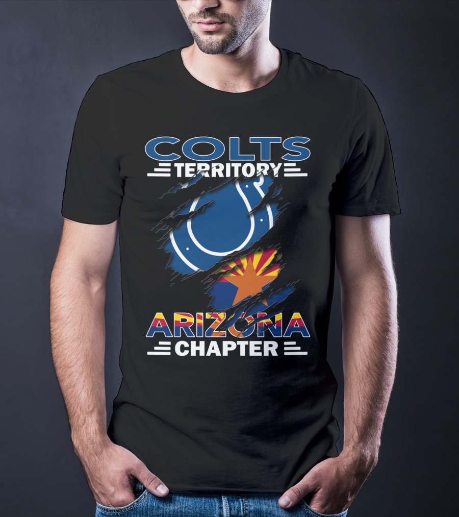 Colts Territory Arizona Chapter Blue Horseshoe And Arizona Flag Integration T-Shirt