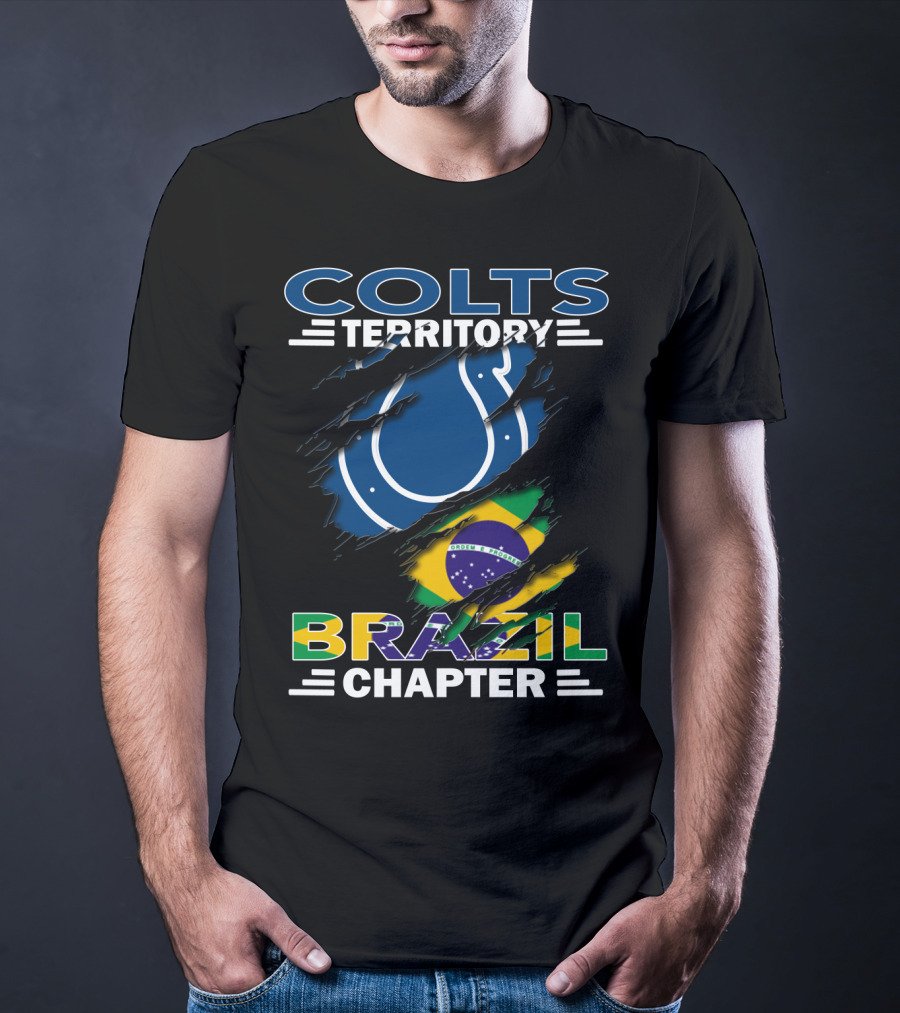 Colts Territory Brazil Chapter Brazil Flag And Horseshoe T-Shirt