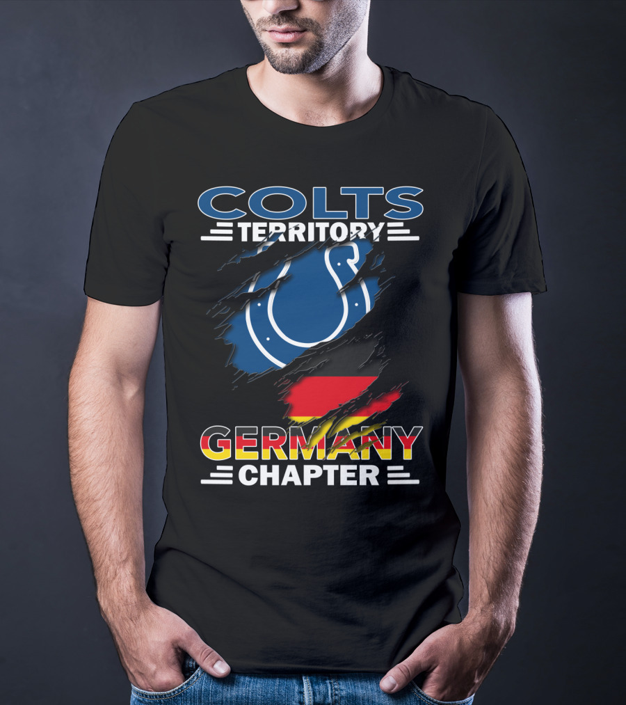 Colts Territory Germany Chapter German Flag And Horse Shoe T-Shirt