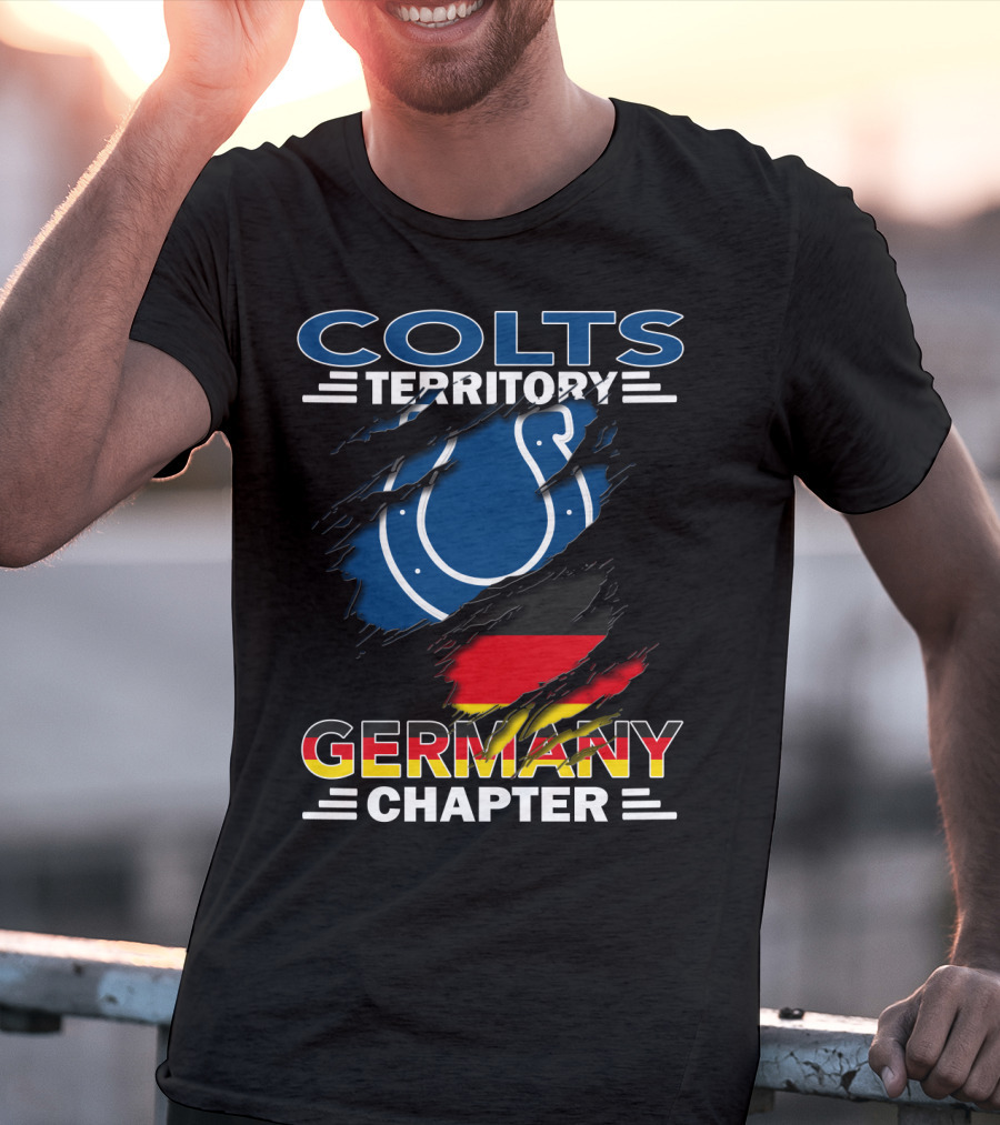 Colts Territory Germany Chapter German Flag And Horse Shoe T-Shirt