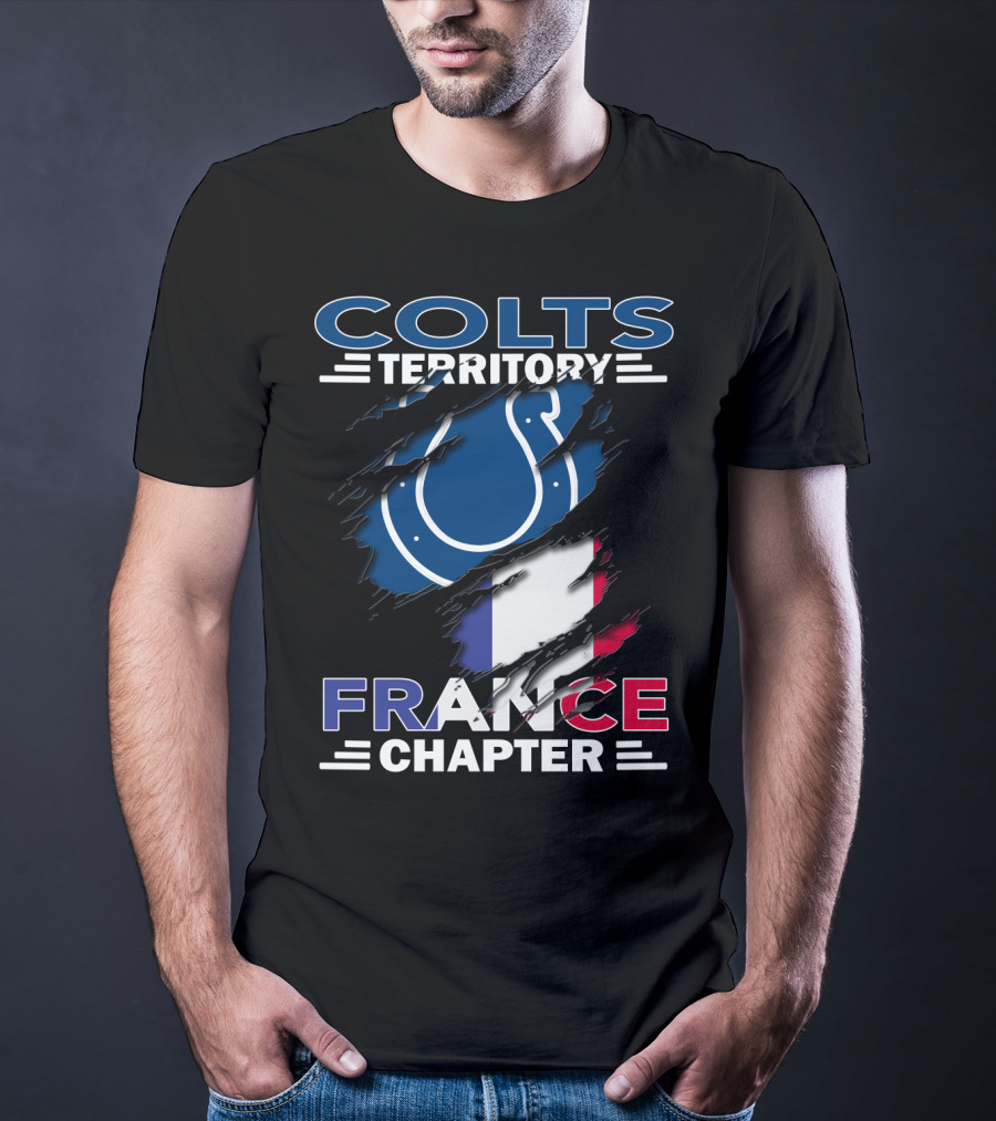 Colts Territory France Chapter Colts Logo French Flag T-Shirt