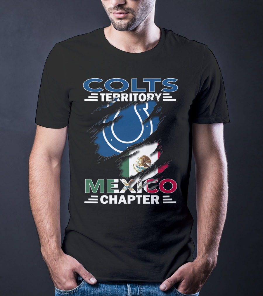 Colts Territory Mexico Chapter Indianapolis Colts Mexico Flag T-Shirt