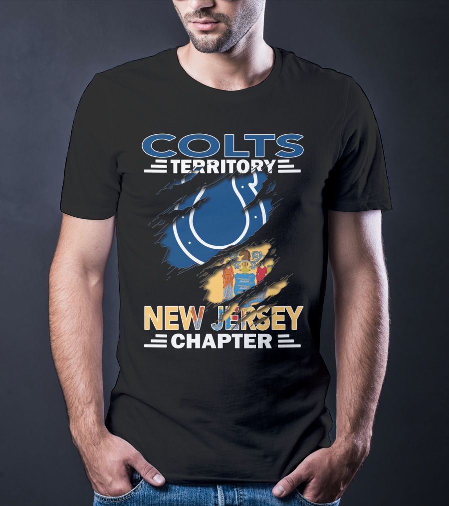 Colts Territory New Jersey Chapter Colts Logo And New Jersey Flag T-Shirt