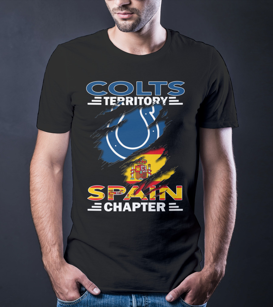 Colts Territory Spain Chapter Colts Logo Spain Flag T-Shirt
