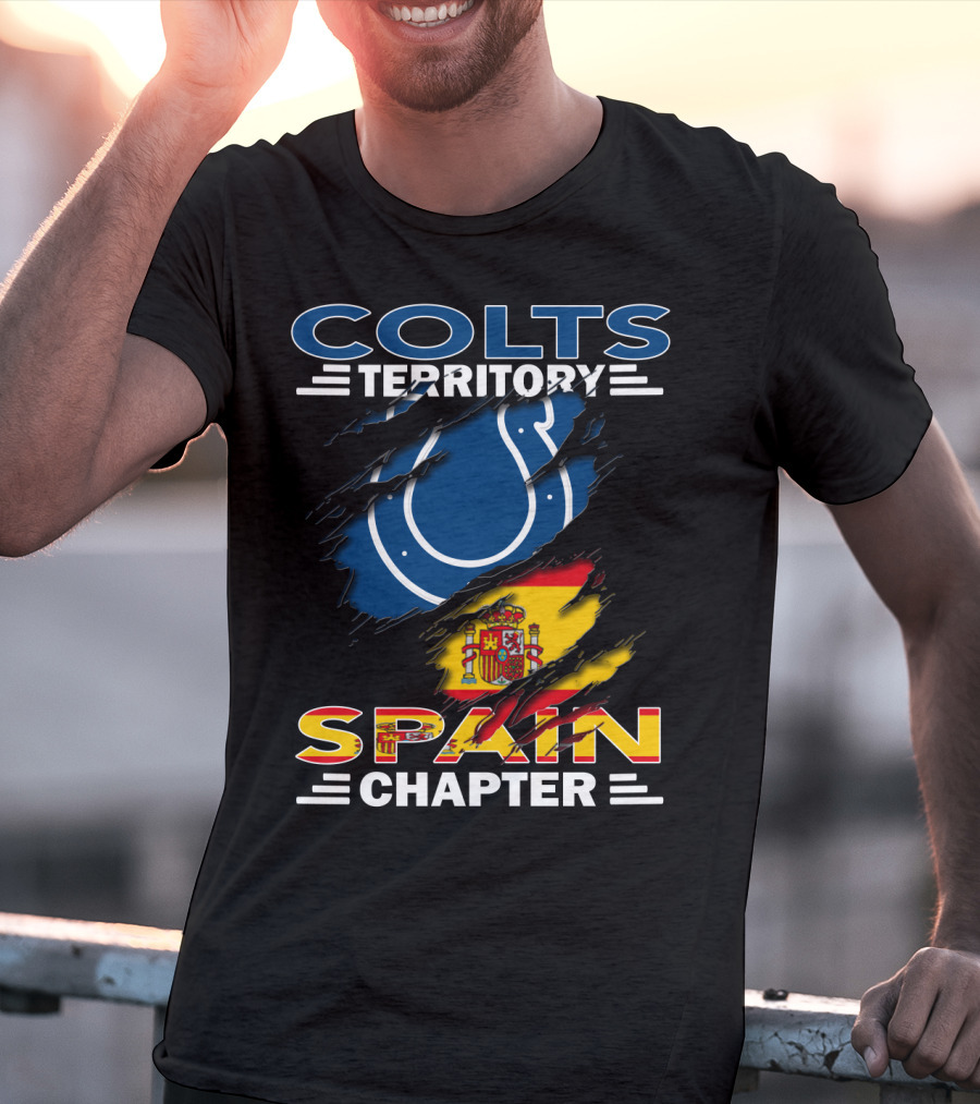 Colts Territory Spain Chapter Colts Logo Spain Flag T-Shirt